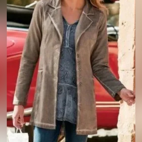 SOFT SURROUNDINGS Pressley Burnished Topper Jacket In Washed Gray Size Large - Picture 7 of 9